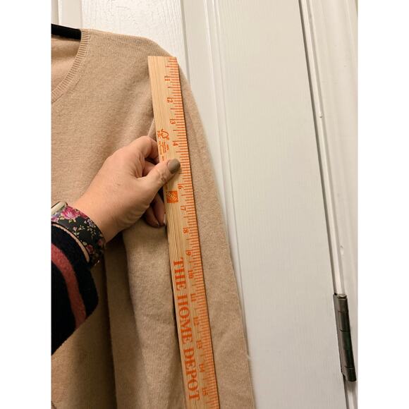 Charter Club 100% Cashmere Argyle Sweater Beige Tan Medium - Picture 4 of 8